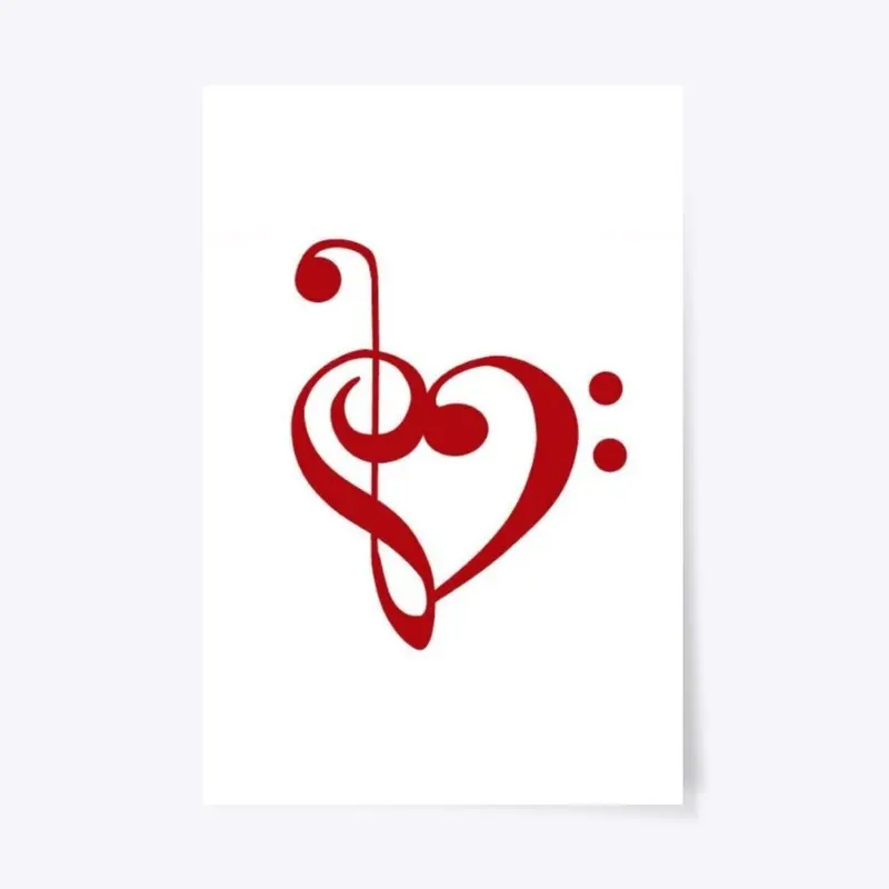 Treble and Bass Clef Equals Love