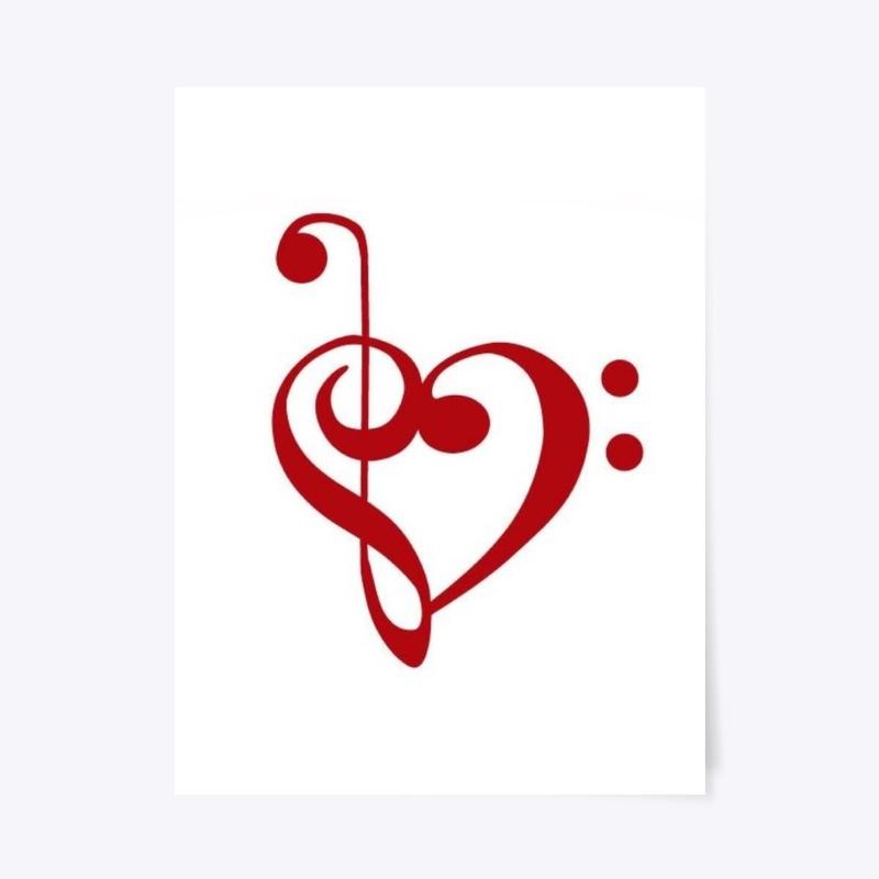 Treble and Bass Clef Equals Love