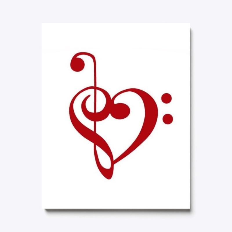 Treble and Bass Clef Equals Love