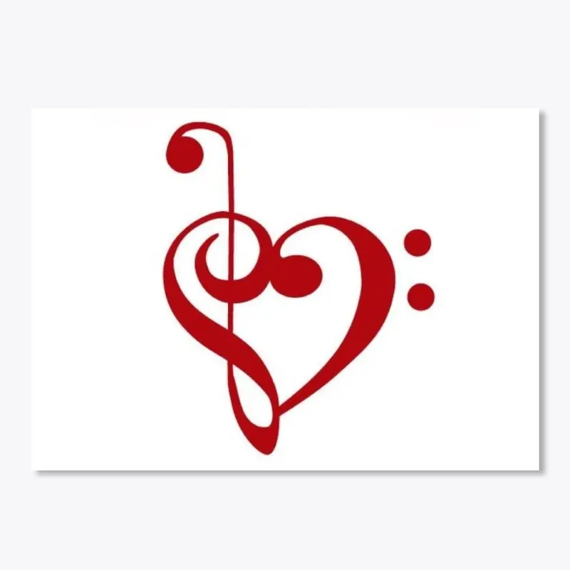 Treble and Bass Clef Equals Love